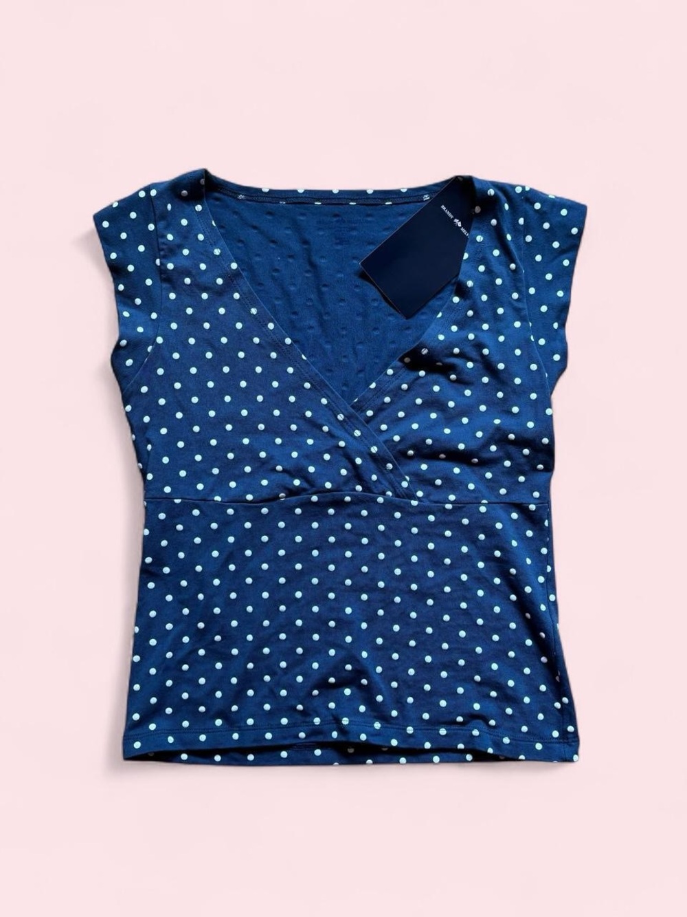 Brandy Melville polka dot Amara Top - Navy